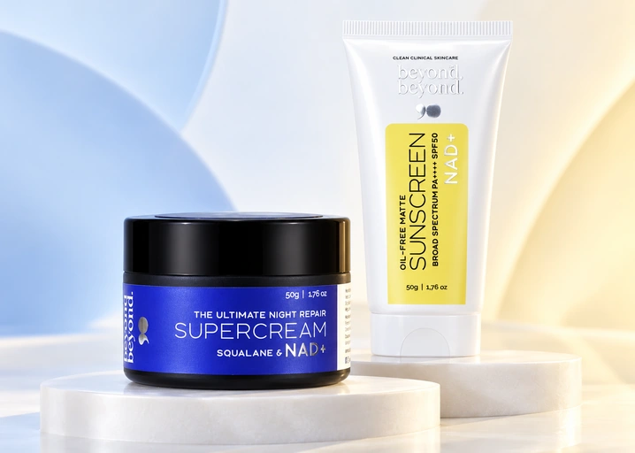Beyond Beyond festive skincare picks: Night Repair Super Cream and Oil-Free Matte Sunscreen