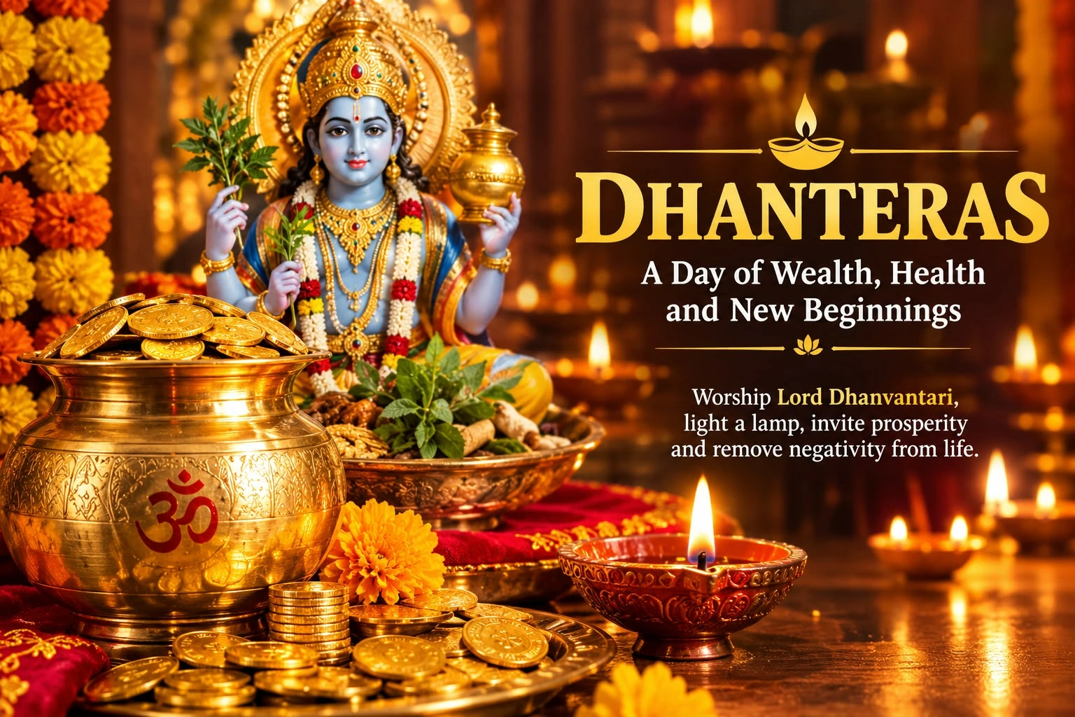 Dhanteras, the first of the five festivals of Kartik