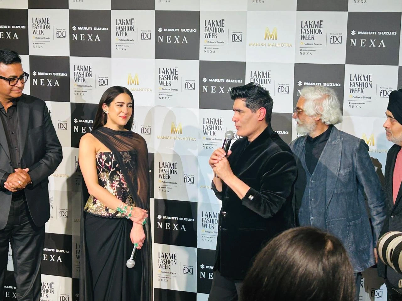 Manish Malhotra at the Luxury Pret 2026 showcase backdrop at Lakme Fashion Week x FDCI